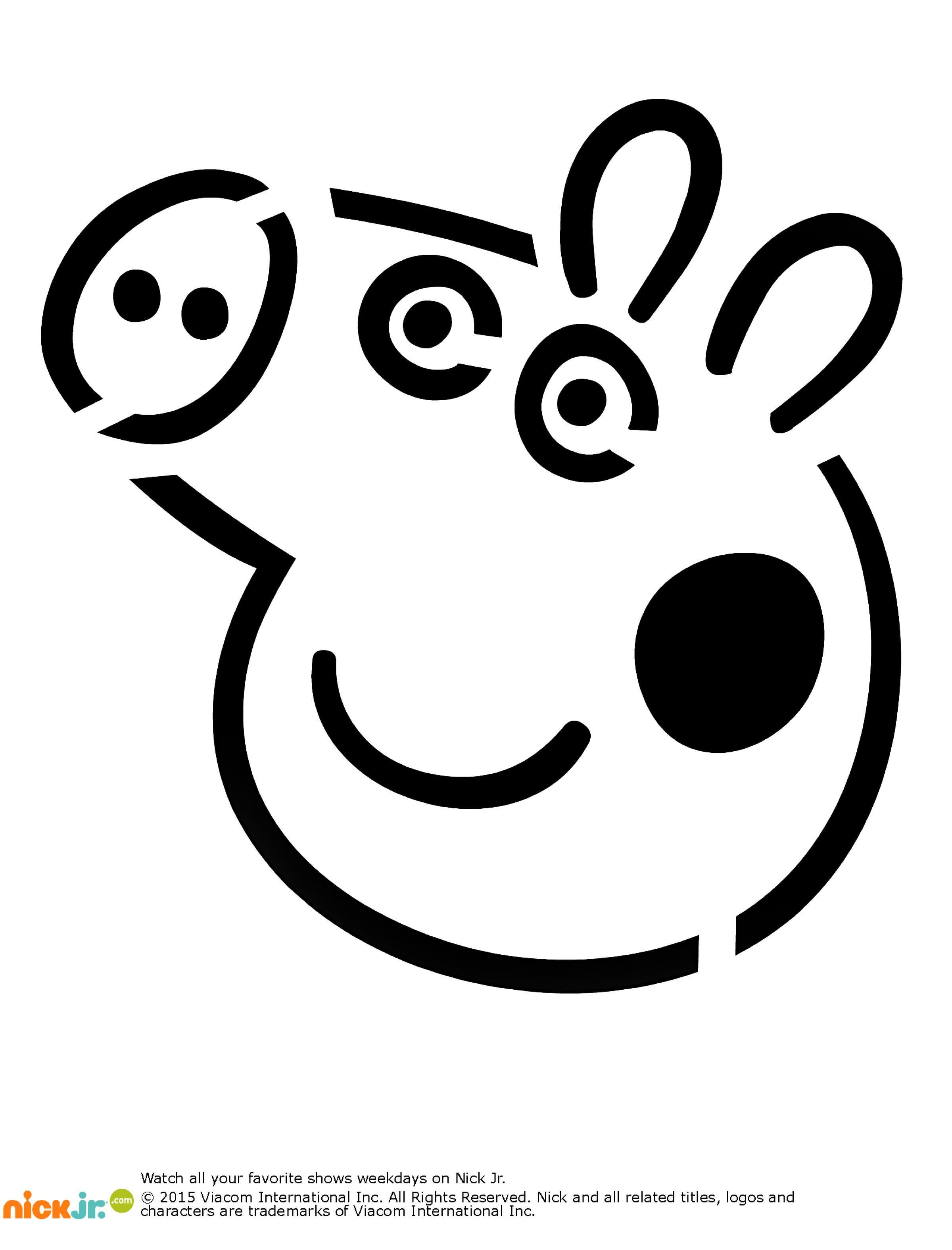 Peppa pig free pumpkin stencil