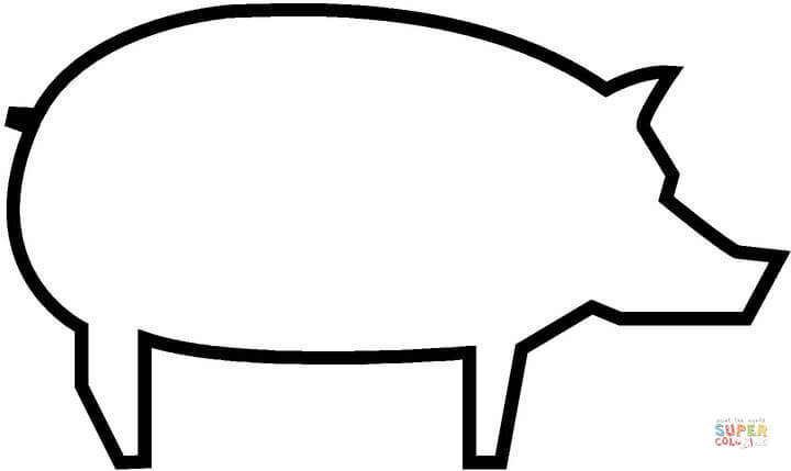 Pig outline coloring page free printable coloring pages