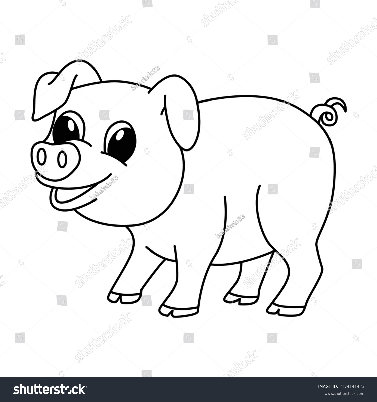 Kids coloring book pig photos images and pictures