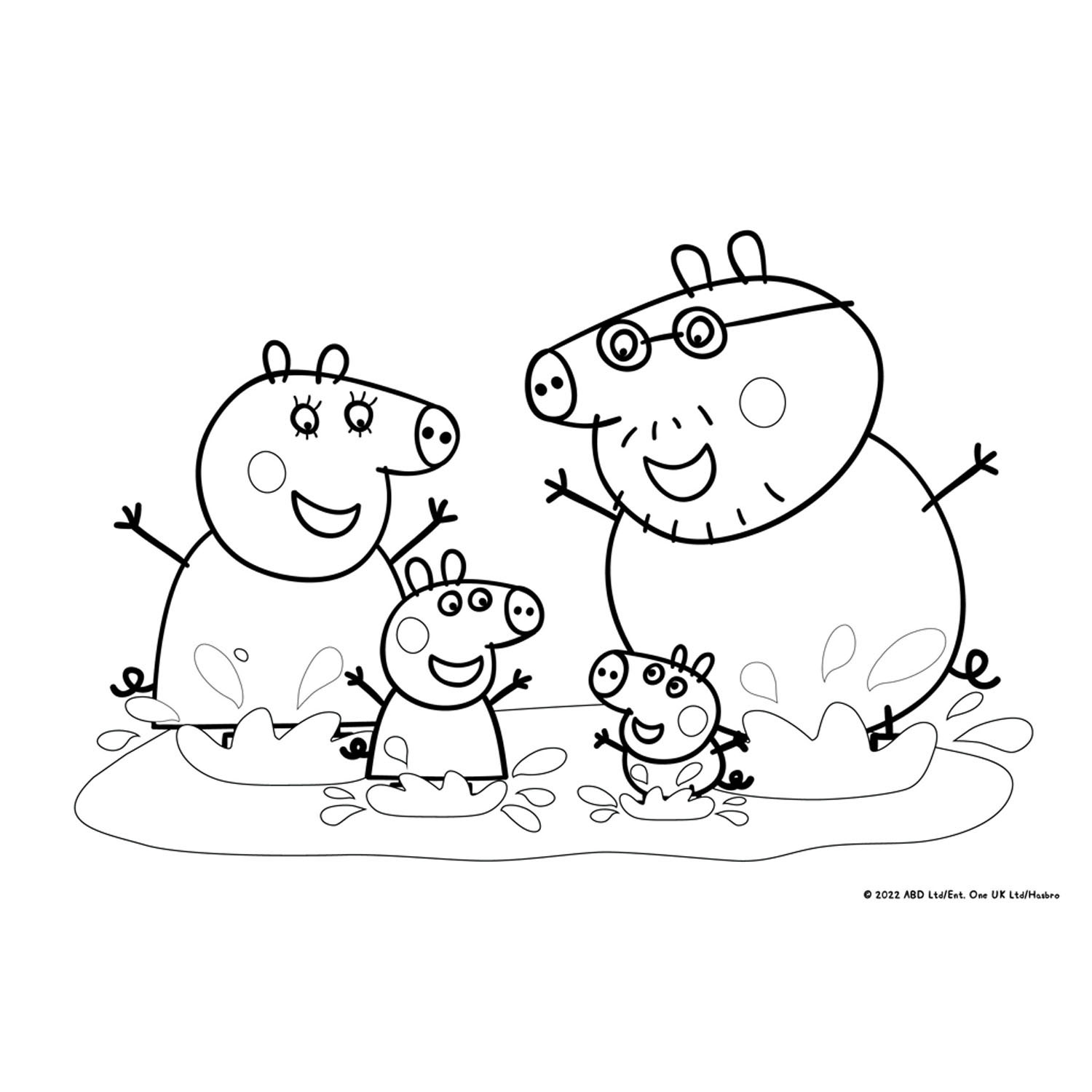 Peppa pig coloring pages with stencil and sticker sheet thimble toys