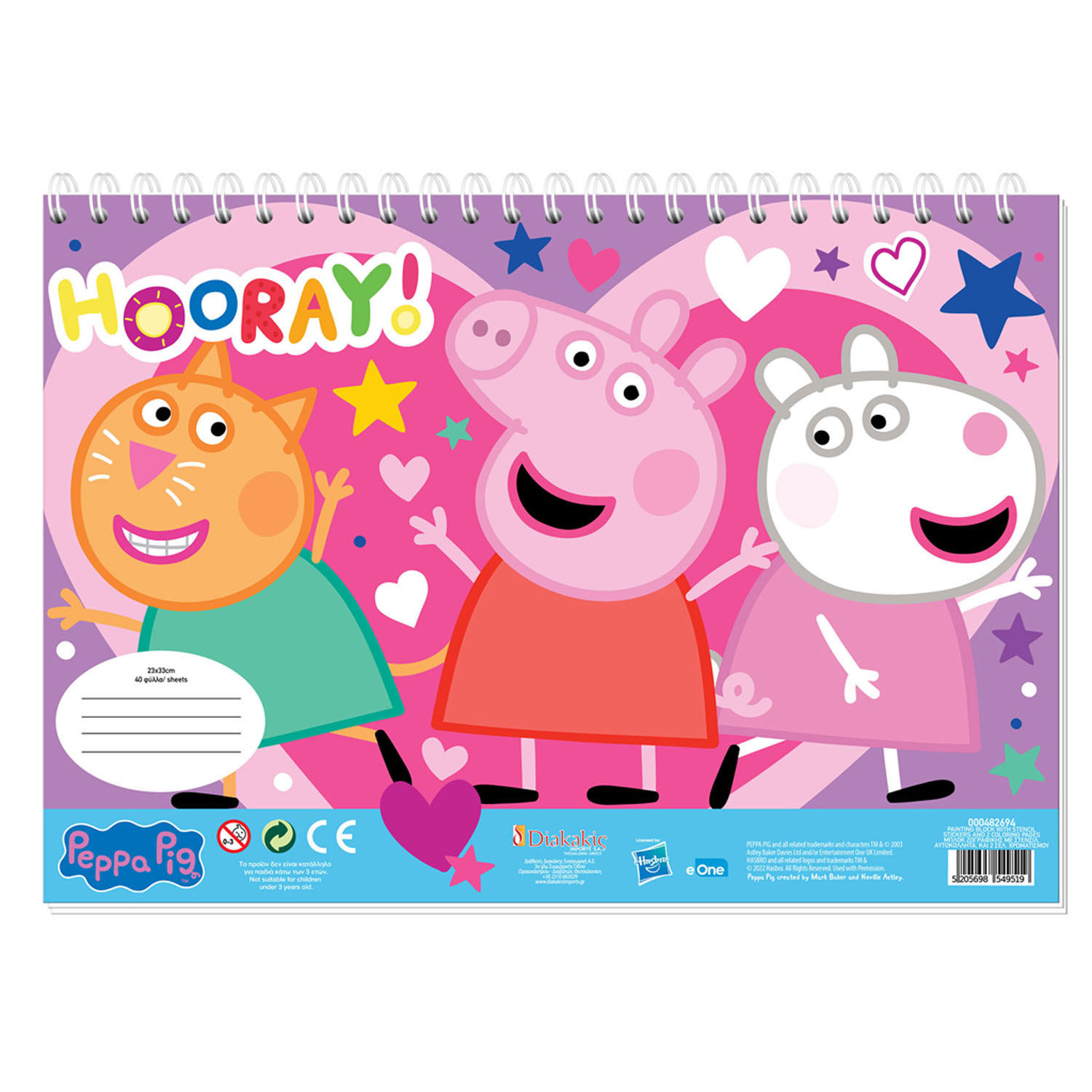 Peppa pig coloring pages with stencil and sticker sheet thimble toys