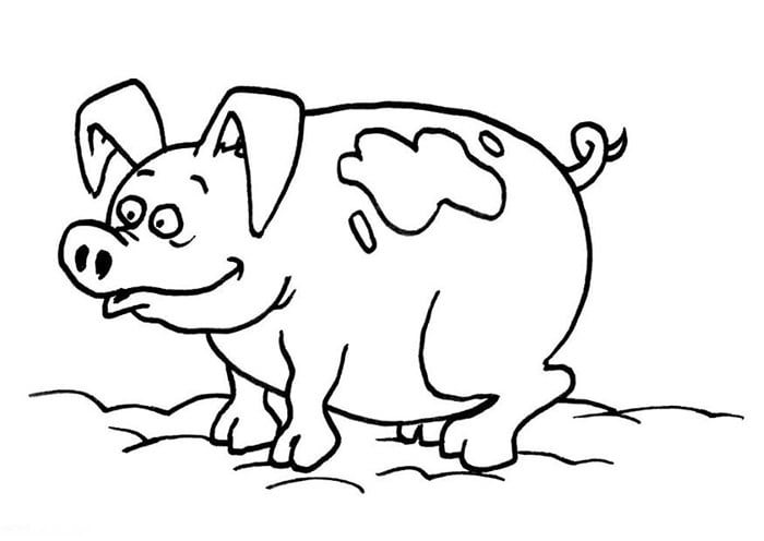 Pig shape s crafts and colouring pages