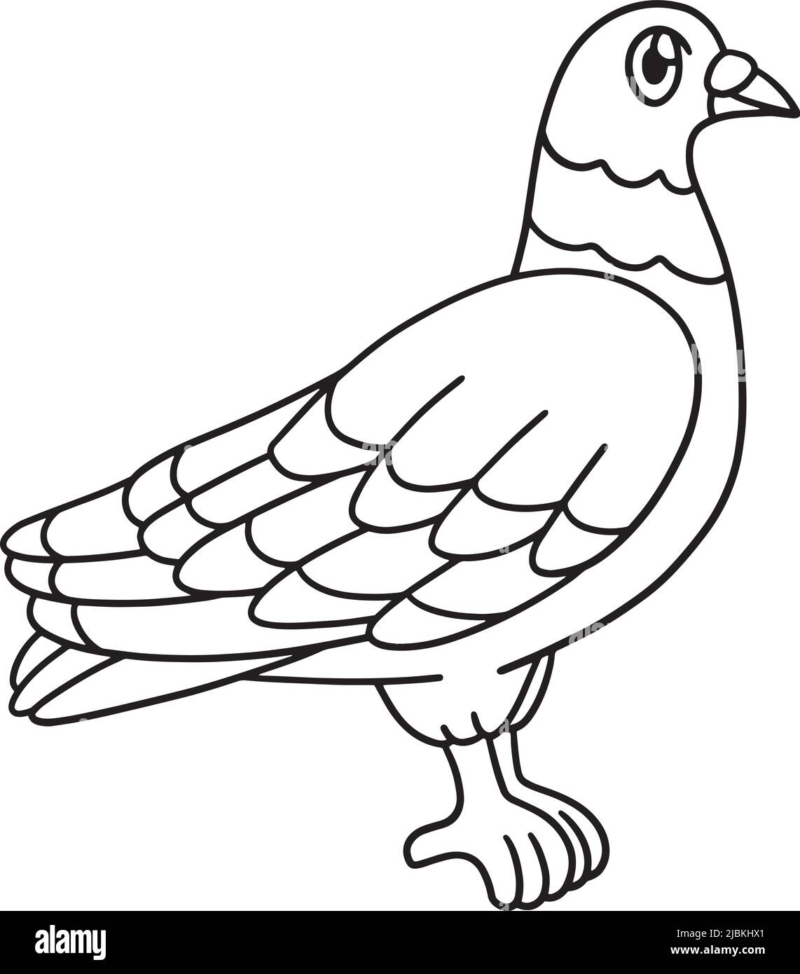 Pigeon coloring page isolated for kids stock vector image art