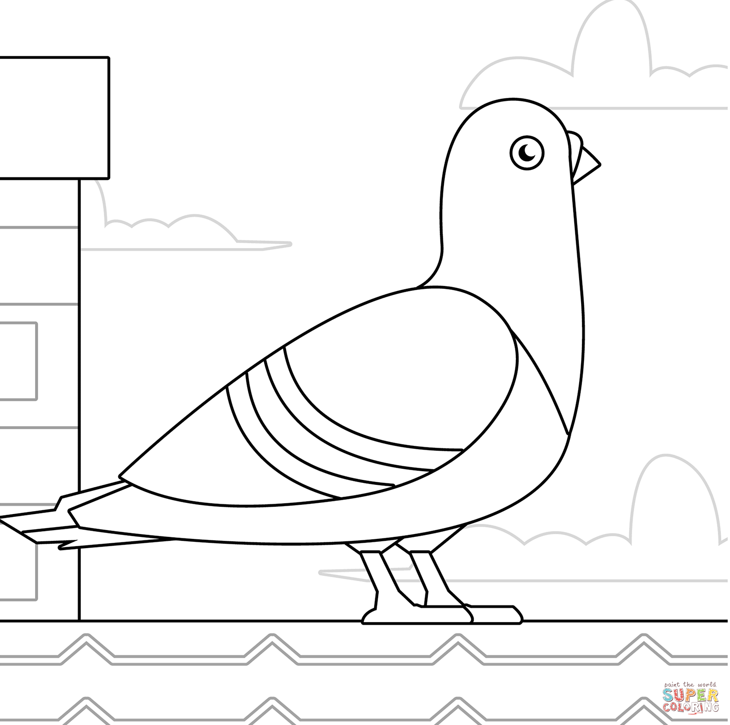 Pigeon coloring page free printable coloring pages