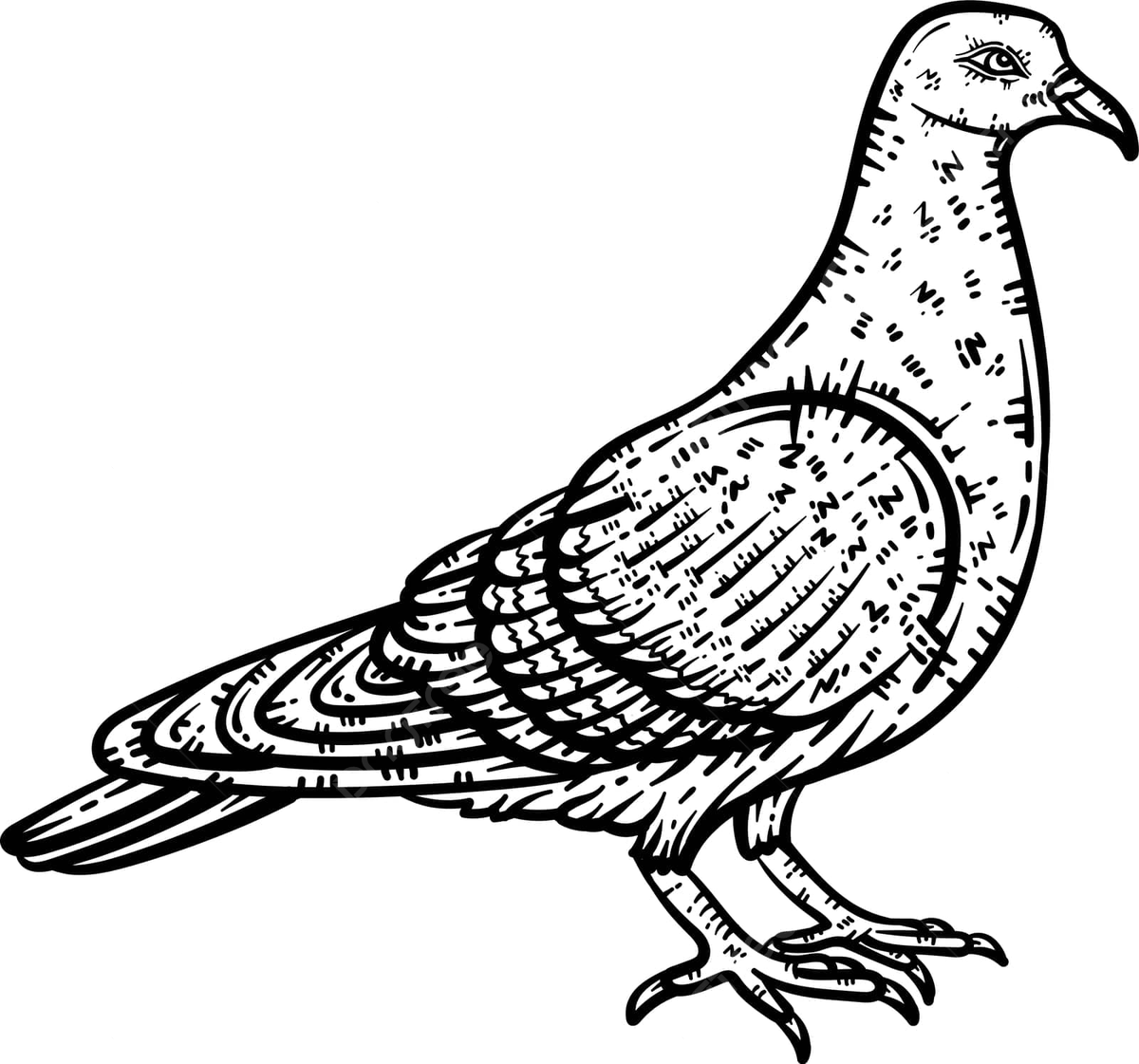 Pigeon animal coloring page for adults color colouring kids vector animal drawing pig drawing ring drawing png and vector with transparent background for free download