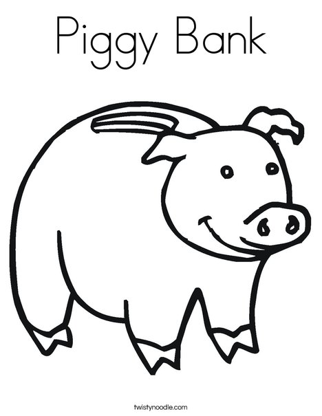 Piggy bank coloring page