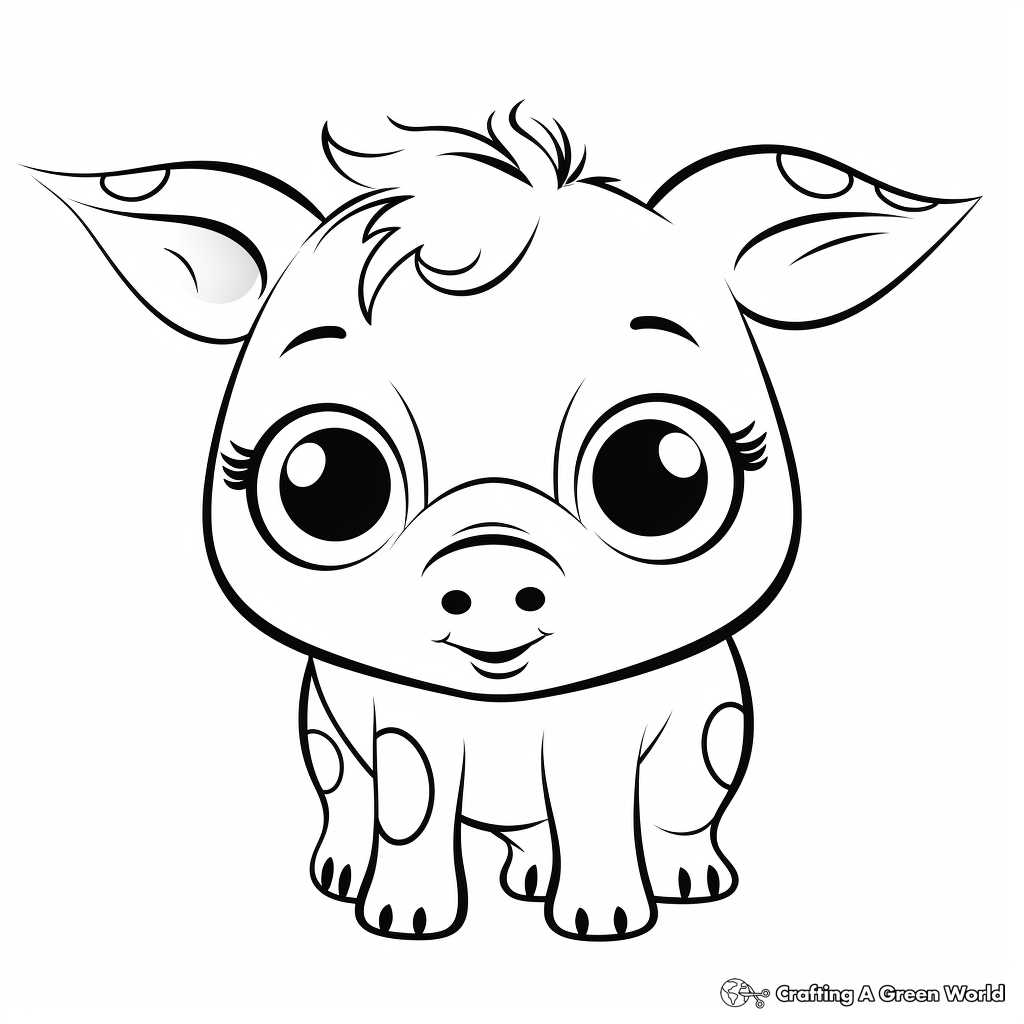 Cute piggy coloring pages