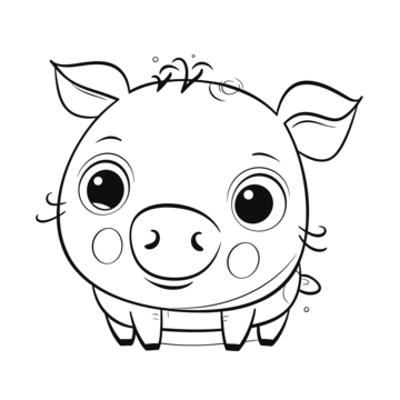 Pig coloring vector art png images free download on