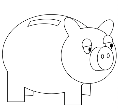 Piggy bank coloring page free printable coloring pages