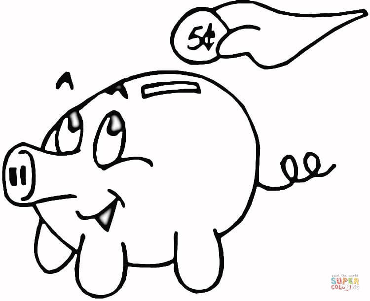 Piggy bank coloring page free printable coloring pages