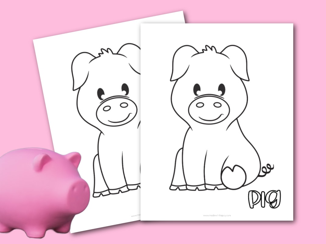 Printable pig coloring page