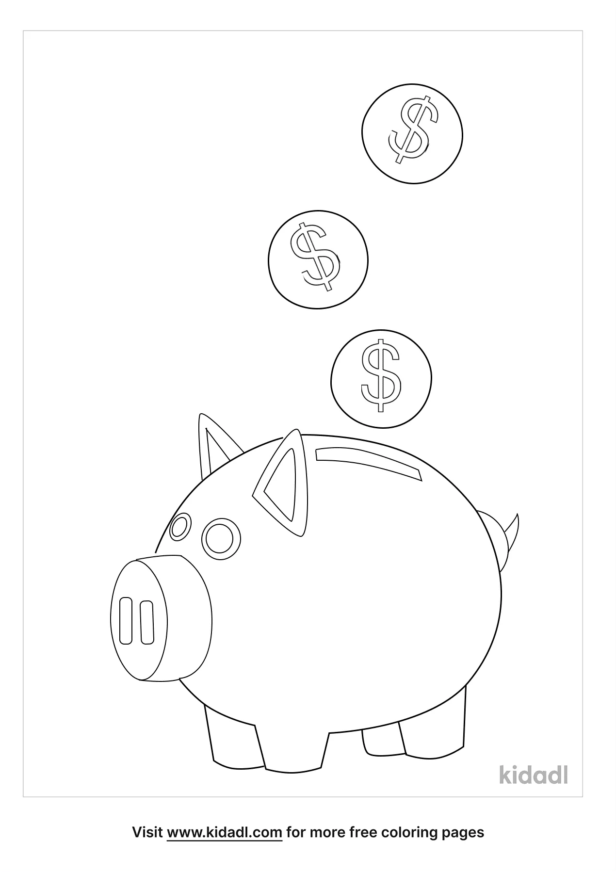 Free piggy bank coloring page coloring page printables