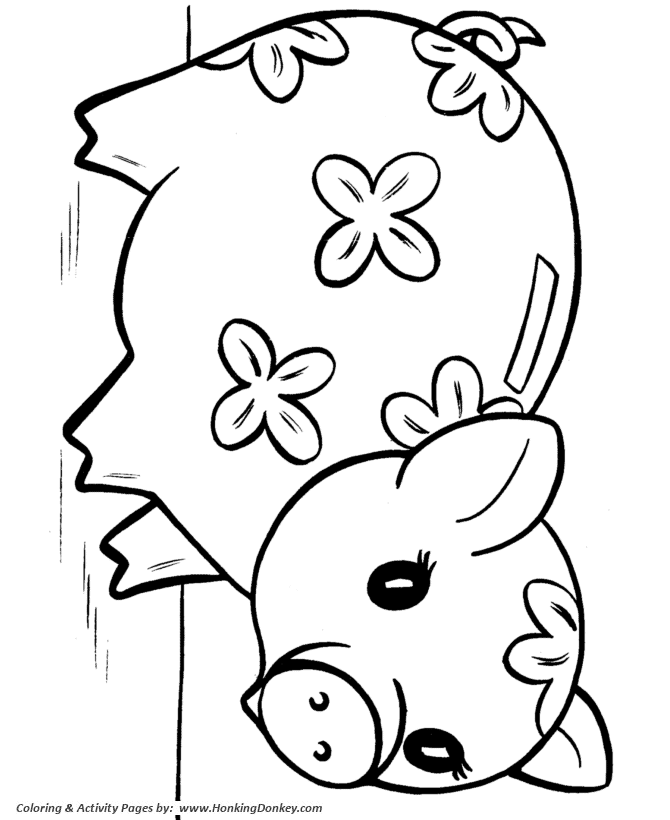 Toy animal coloring pages flower piggy bank coloring page and kids activity sheet
