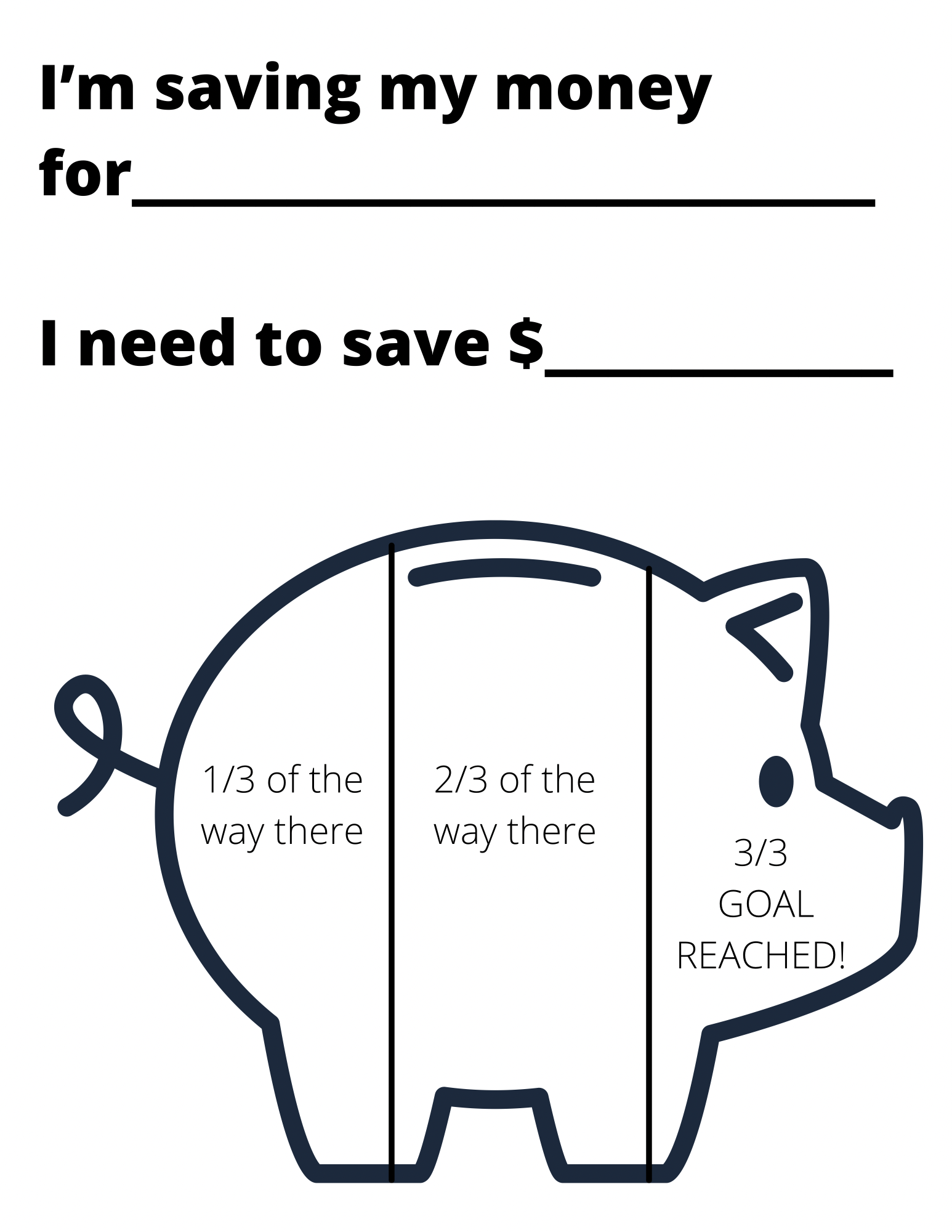Piggy bank savings coloring page money sense
