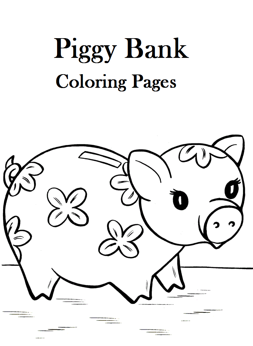 Creative piggy bank coloring pages for kids