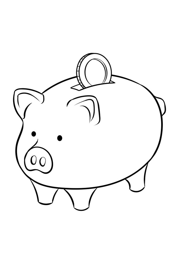 Coloring pages printable piggy bank coloring pages