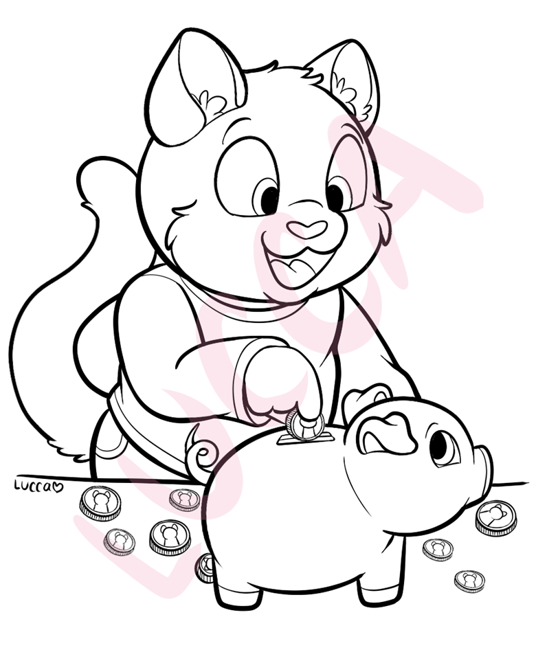 Piggy bank coloring page