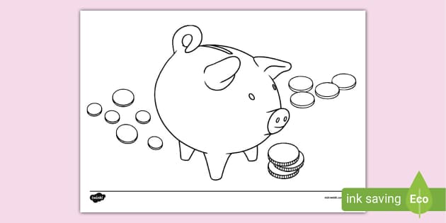 Piggy bank louring sheet pocket money saving money
