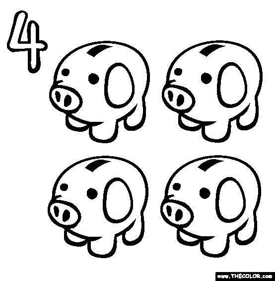Four piggy banks coloring page free four piggy banks online coloring