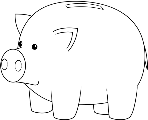 Piggy bank coloring page free printable coloring pages