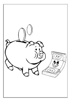 Introduce your kids to money with printable money coloring sheets pages