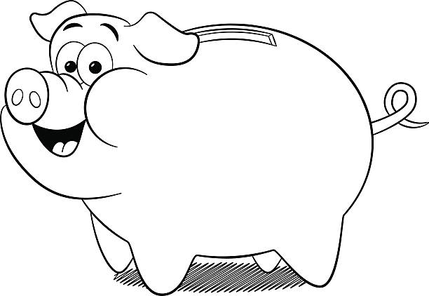 Cartoon piggy bank stock illustration