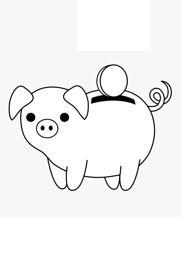 Coloring pages free piggy bank coloring page for kids