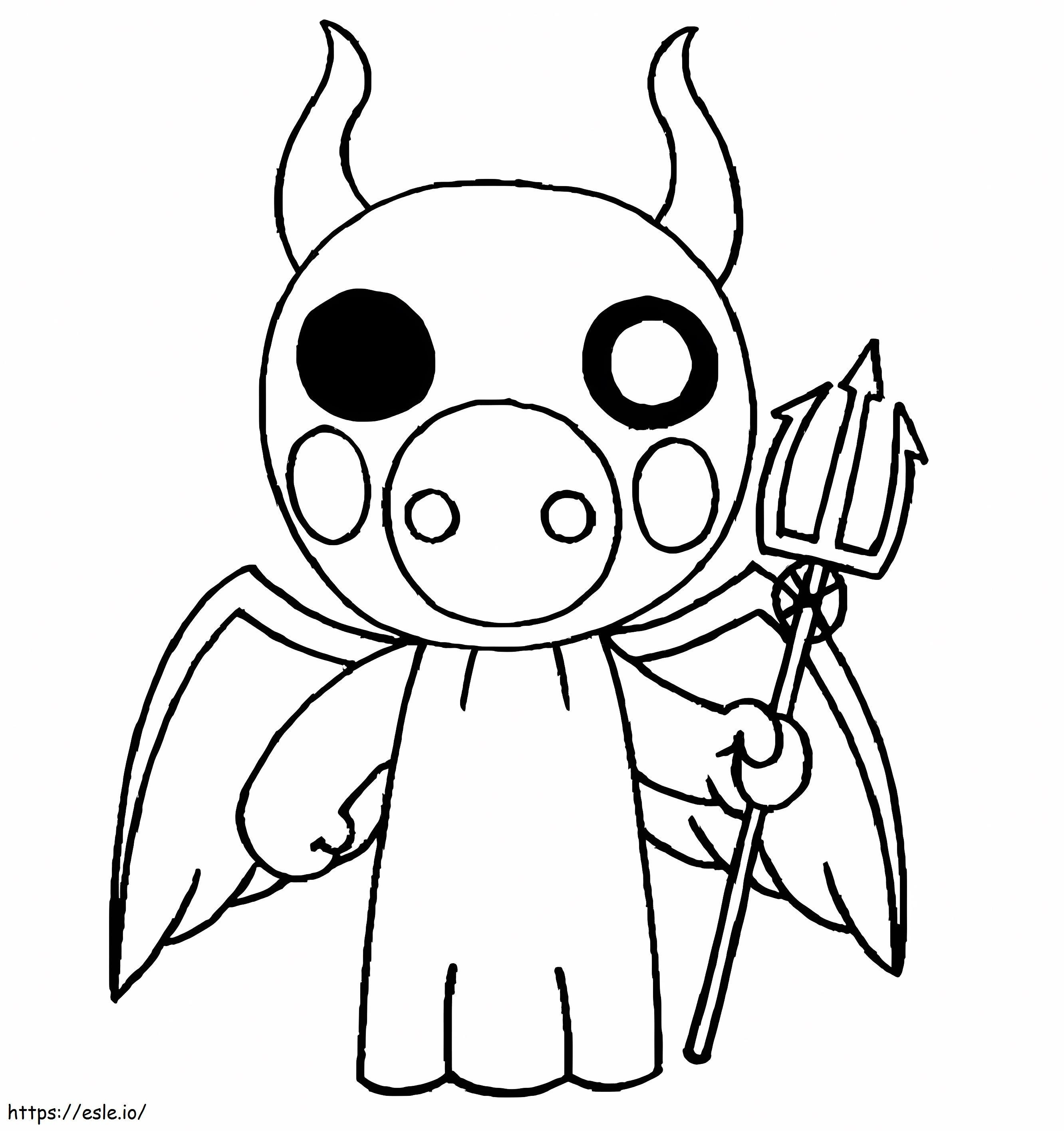 Devil piggy roblox coloring page