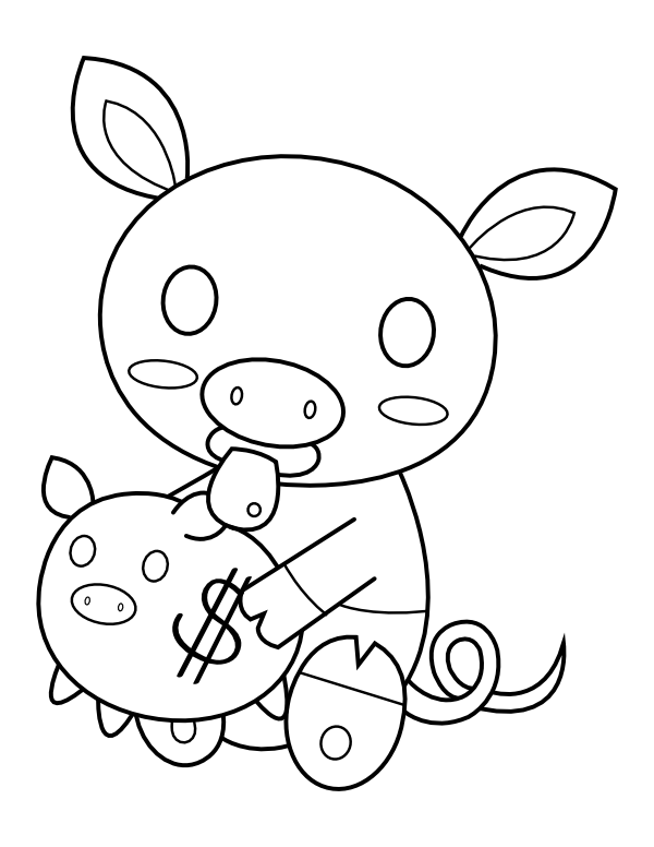 Printable baby pig coloring page