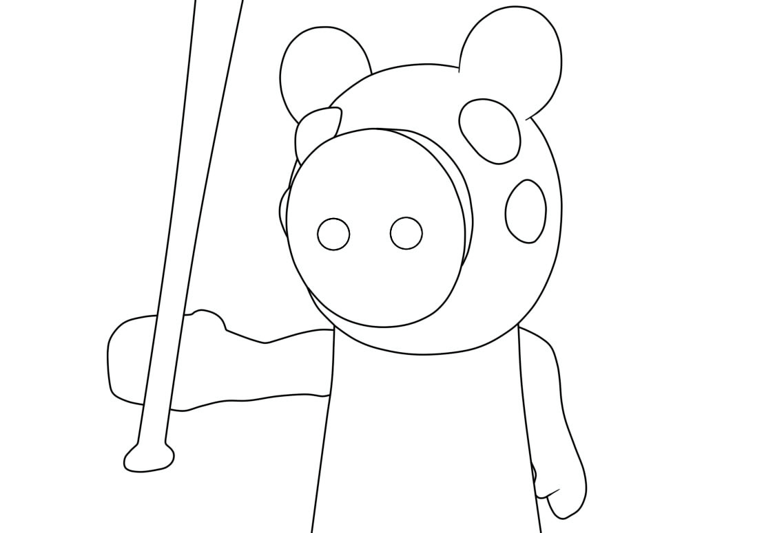 Piggy from roblox coloring page beautiful drawing