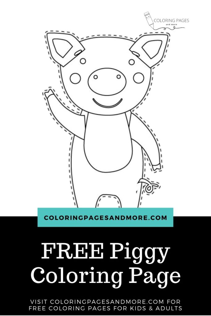 Piggy coloring and cutting page