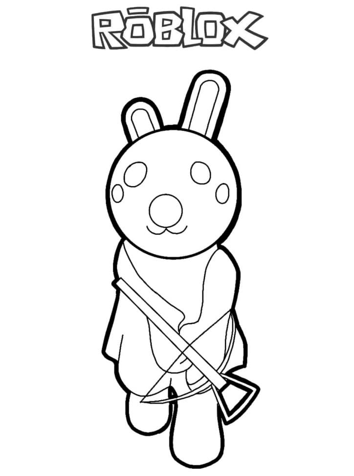 Bunny piggy roblox coloring page