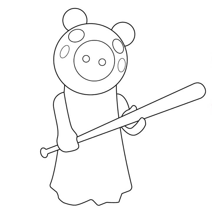 Roblox piggy coloring page