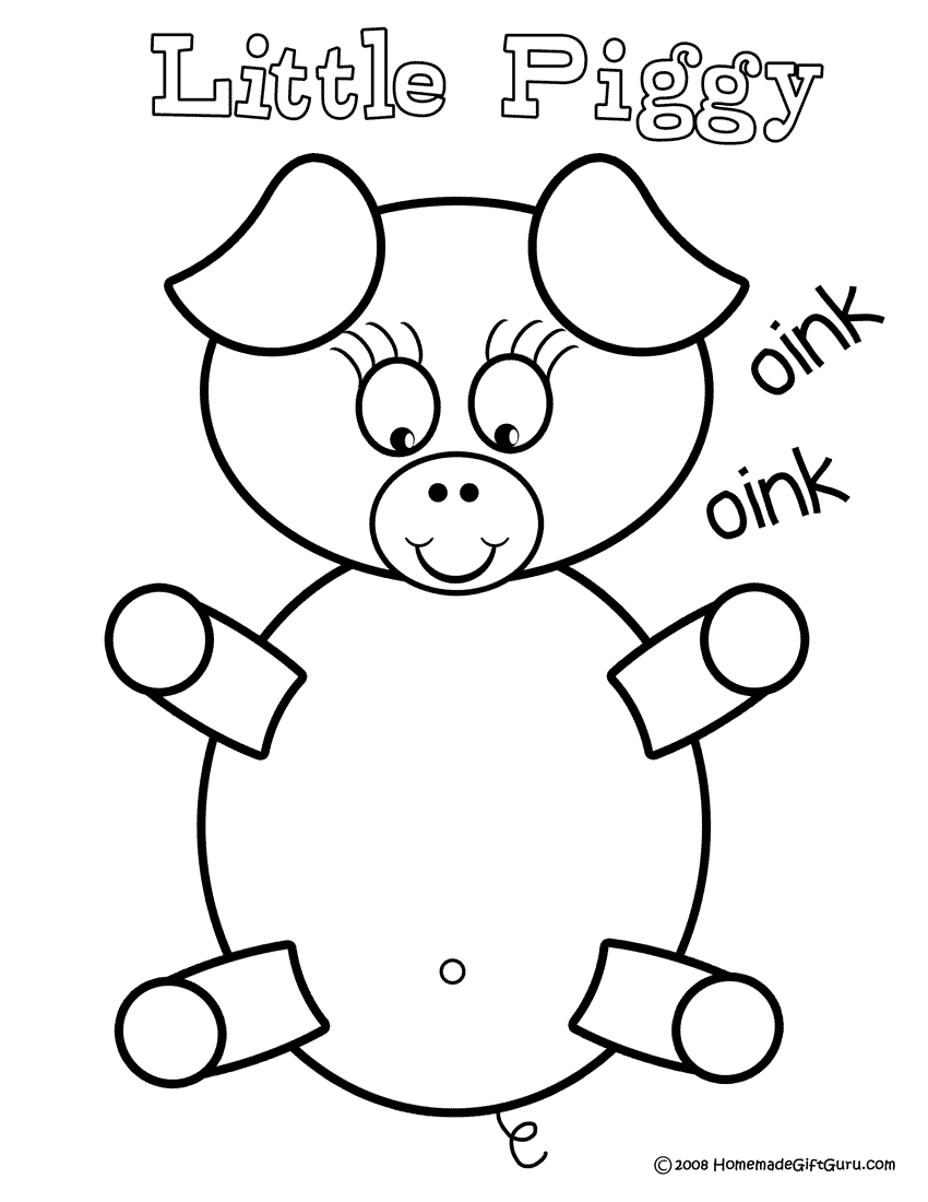 Little pig coloring page