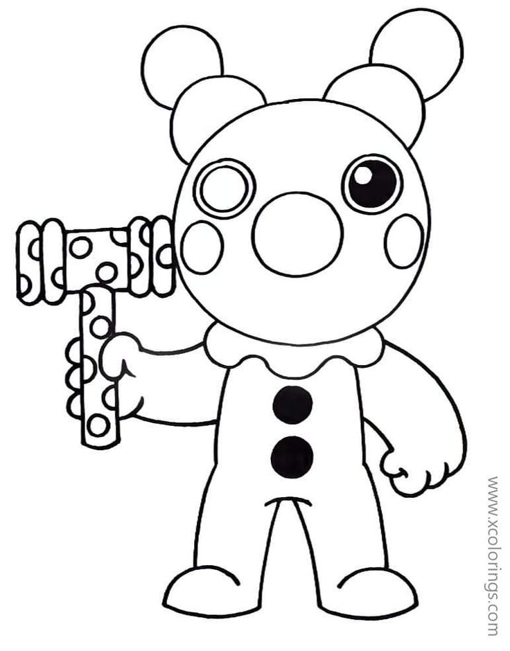 Piggy roblox coloring pages clown