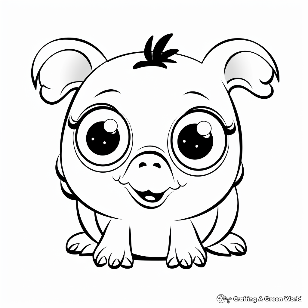 Cute piggy coloring pages