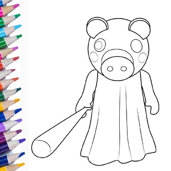 Piggy roblox coloring pages printable for kids by janatexcolor tpt