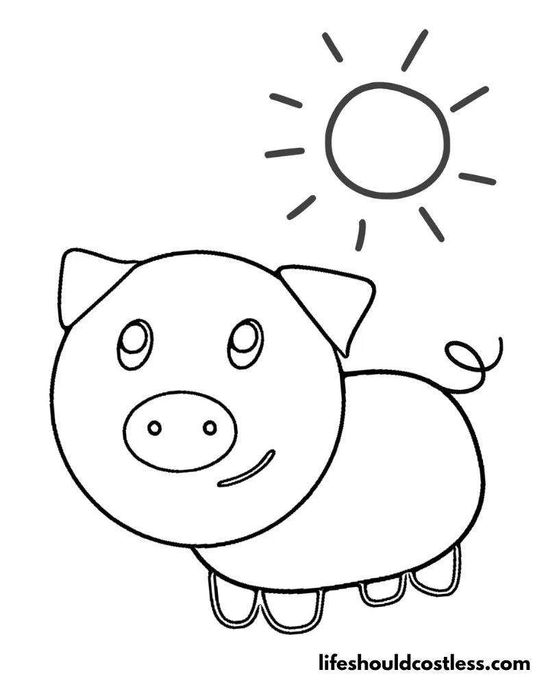 Pig coloring pages free printable pdf templates