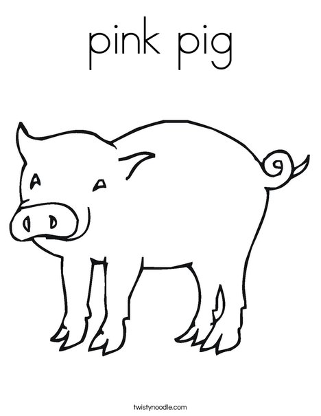 Pink pig coloring page