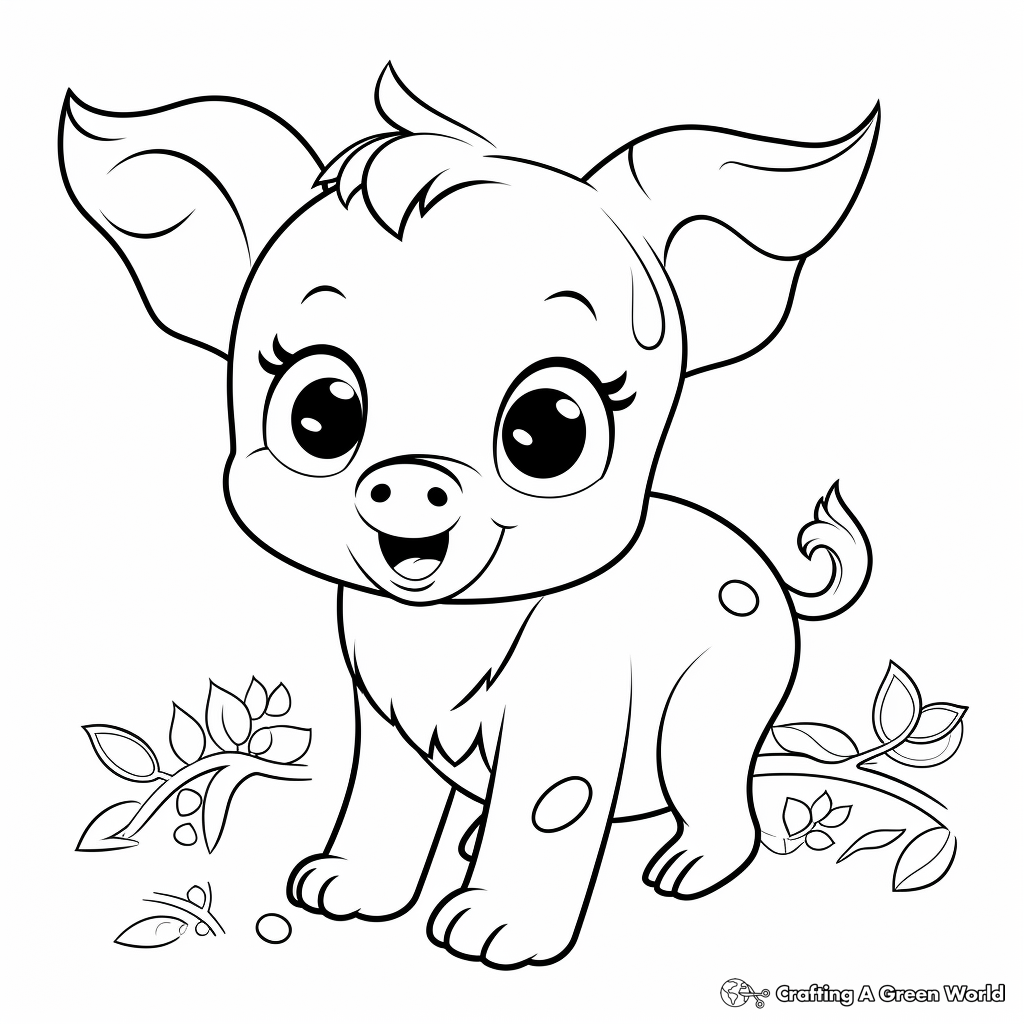 Cute piggy coloring pages