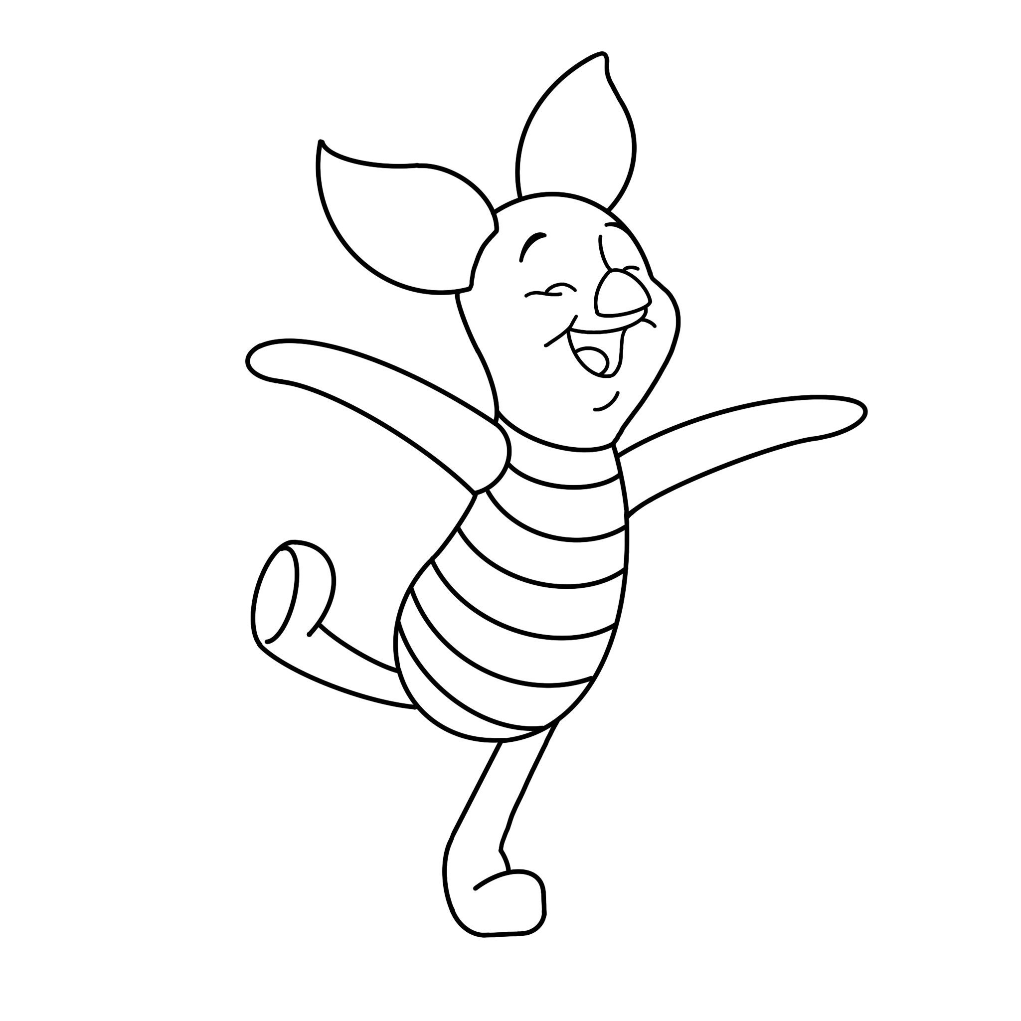 Happy piglet winnie the pooh digital files svgpdfpngjpeg winnie the pooh coloring pages