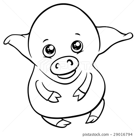 Cute piglet coloring page