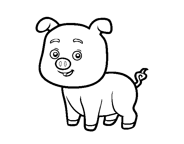 A piglet coloring page