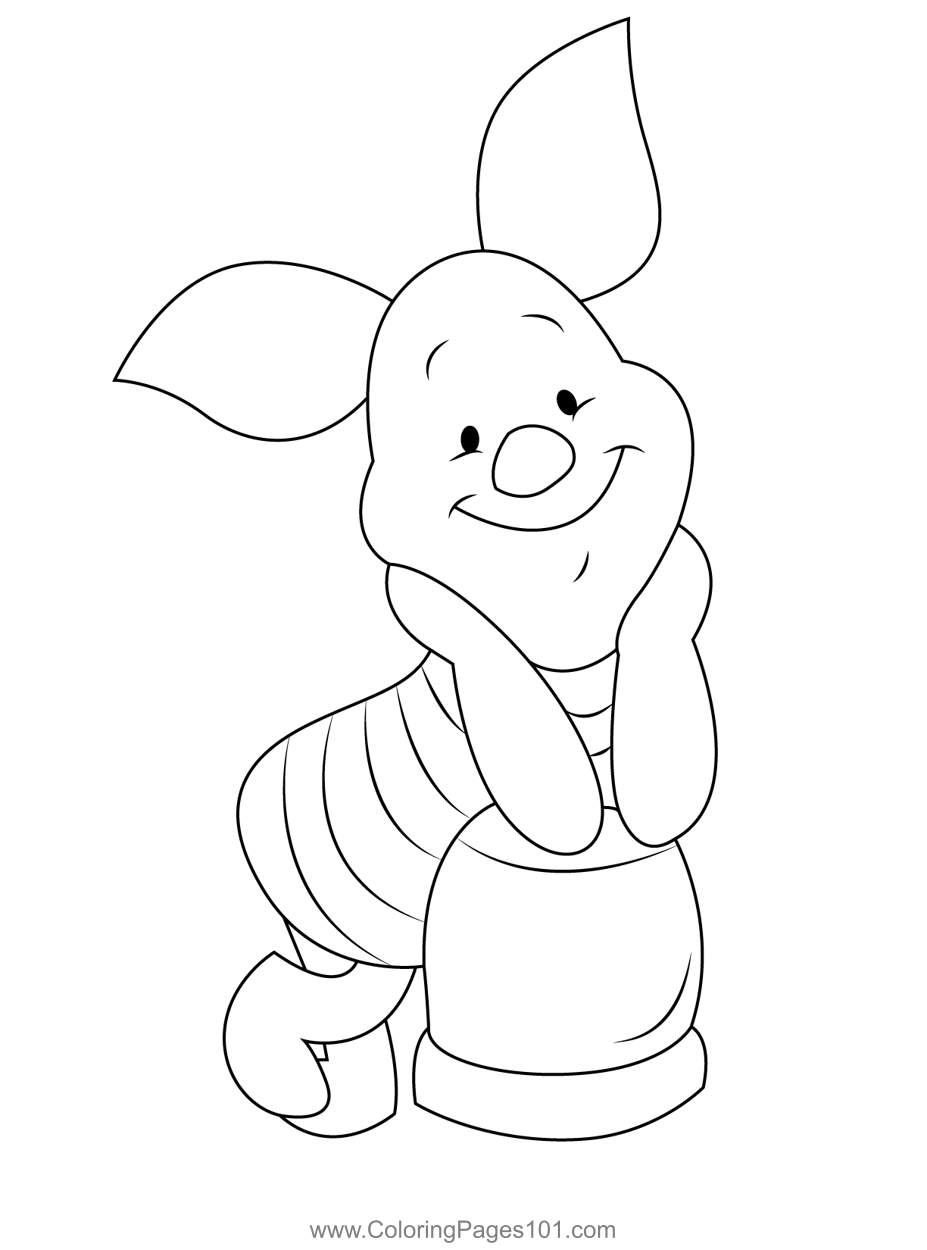 Piglet posing coloring page coloring pages coloring pages for kids printable coloring