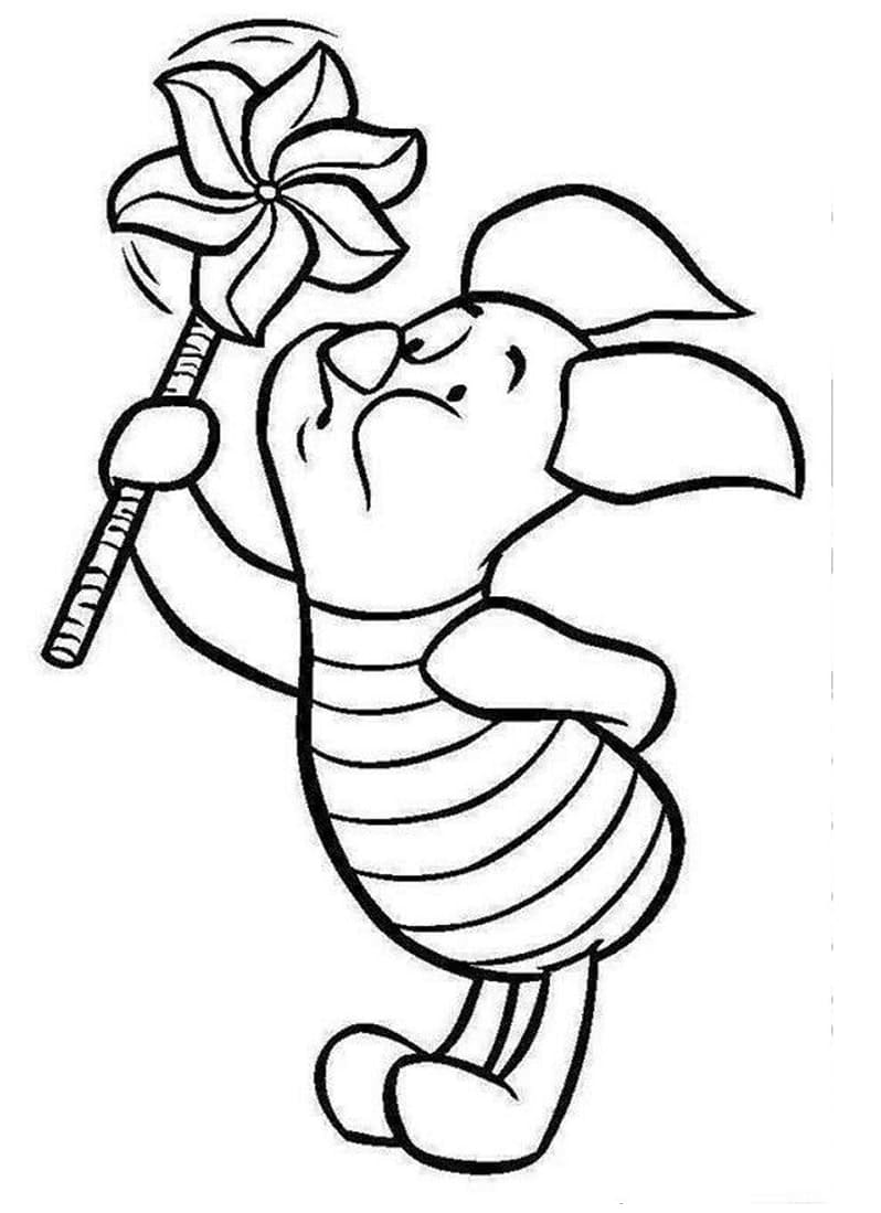 Cute piglet coloring page