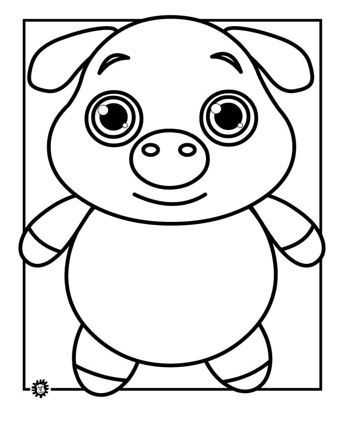 Pig shape s crafts and colouring pages