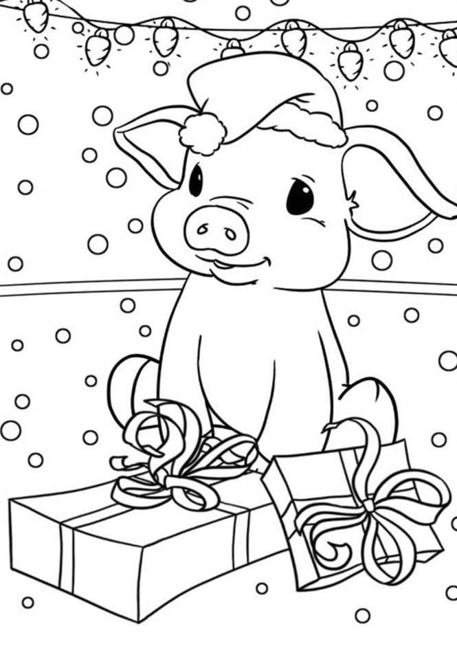 Free easy to print pig coloring pages