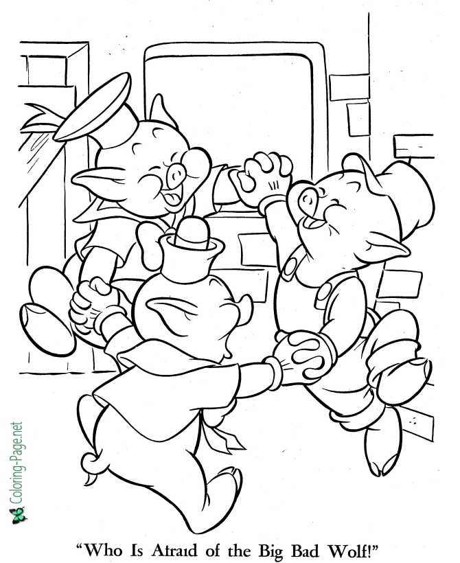 The three little pigs coloring pages