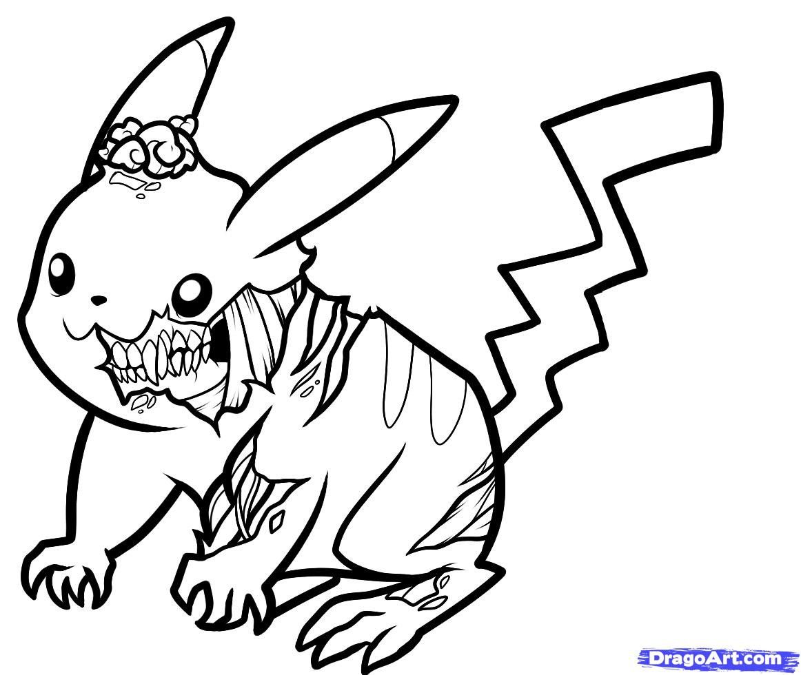 Zombie pikachu coloring page â through the thousand photographs on