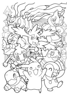 Pikachu coloring pages for adults kids